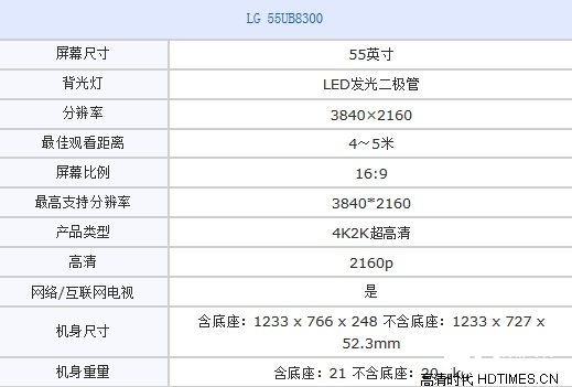 55寸硬屏4K电视 LG 55UB8300热卖中