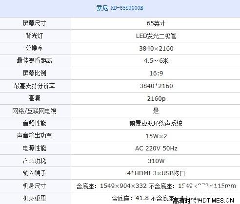 65寸弧形4K电视 索尼65S9000B受宠